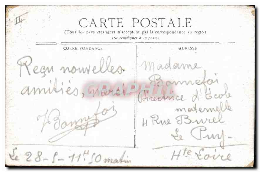 CPA Vichy La Gare et la Statue Deesse des Eaux — Rückseite