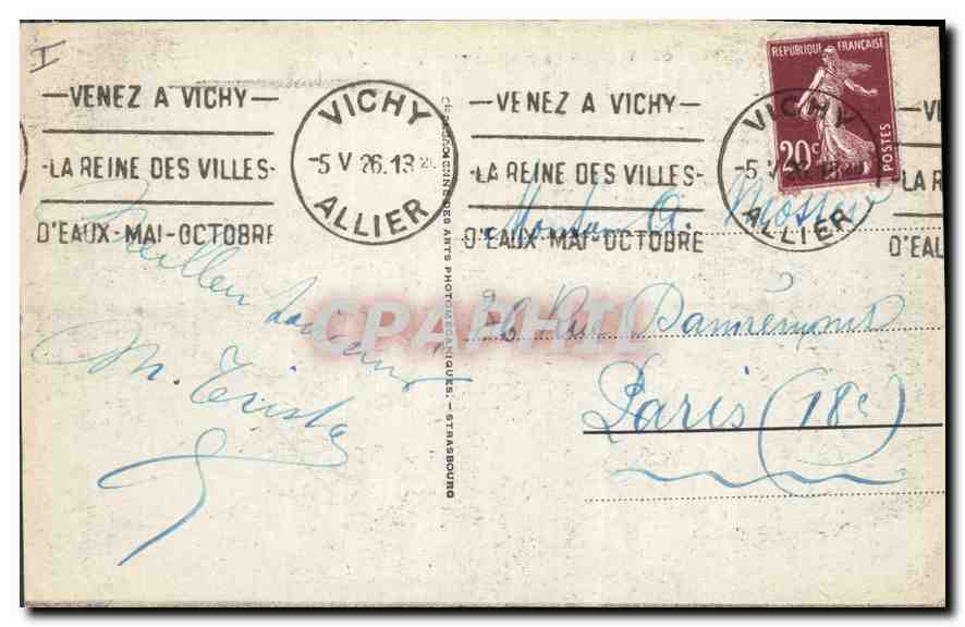 CPA Vichy Le Pavillon de Sevigne — Rückseite