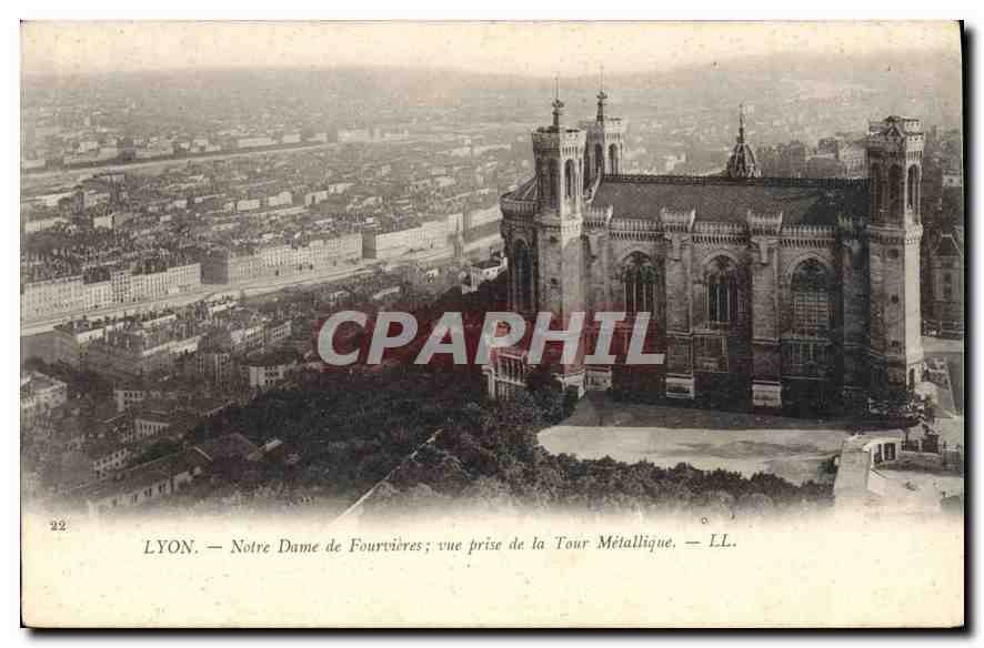 CPA Lyon Notre Dame de Fourviere vue prise de la Tour Metallique