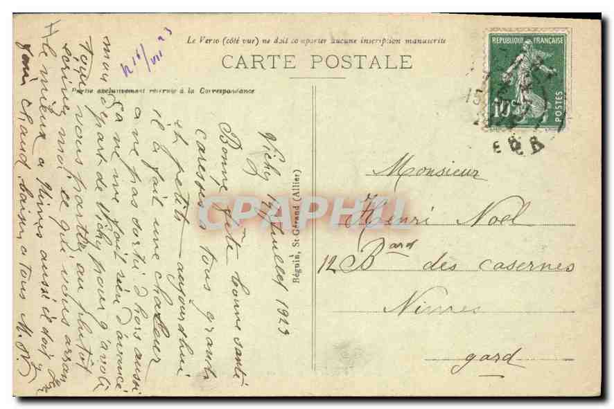 CPA Lyon Bassin des Cygnes — Rückseite