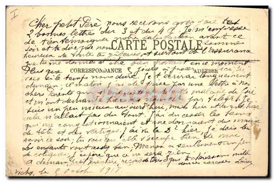 CPA Vichy Une Allee Couverte — Rückseite