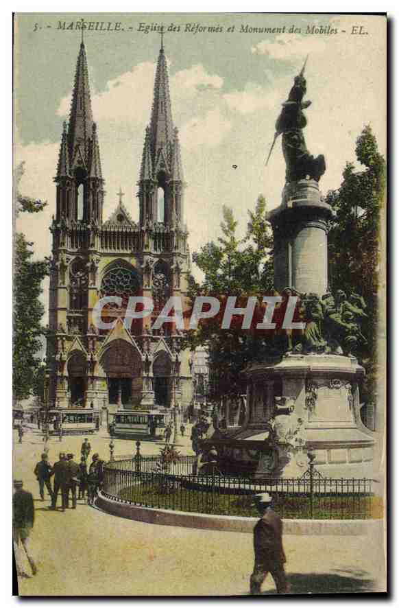 MARSEILLE - Église des Réformés et Monument des Mobiles - EL.