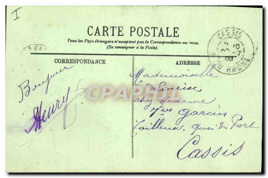 CPA Marseille Eglise des Reformes — Verso