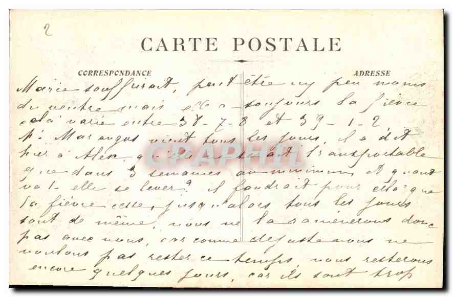 CPA Marseille La Corniche (L'Anse du Prophete) — Verso