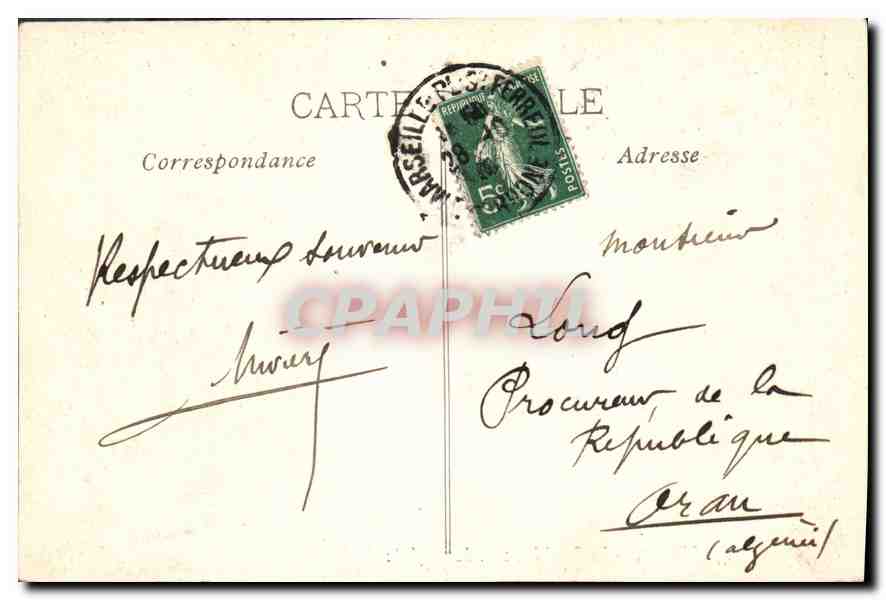CPA Marseille la Corniche Anse du Prophete — Verso