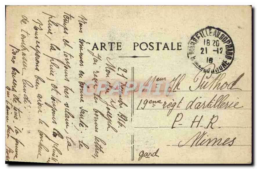 CPA Marseille La Fontaine Cantini — Verso