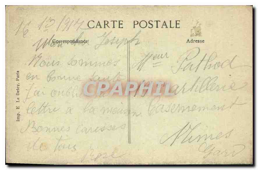 CPA Marseille Eglise des Reformes — Verso