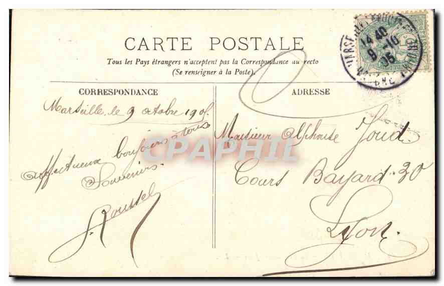 CPA Marseille Le Fort Saint Jean — Verso