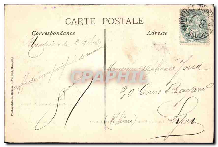 CPA Marseille Entree du Vieux Port et Pot Transbordeur — Verso