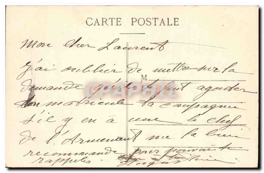 CPA Marseille Route de la Corniche (Anse du Prophete) — Verso