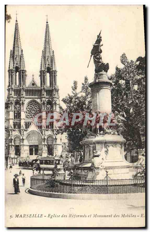 Marseille — Église des Réformés et Monument des Mobiles — E.
