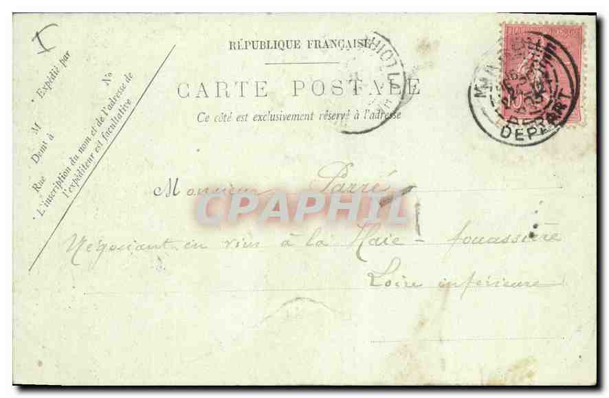 CPA Marseille Eglise des Reformes — Rückseite