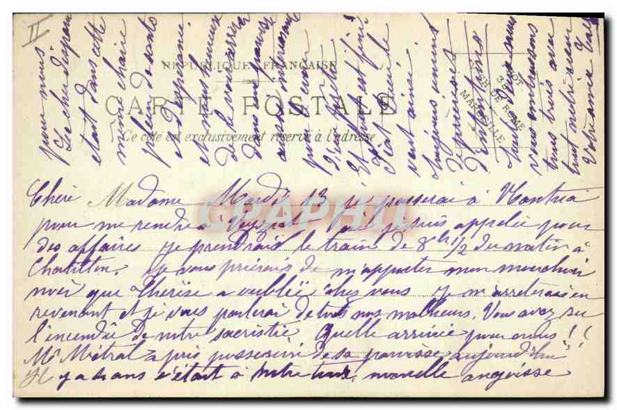 CPA Marseille Eglise St Vincent de Paul (Les Reformes) — Verso