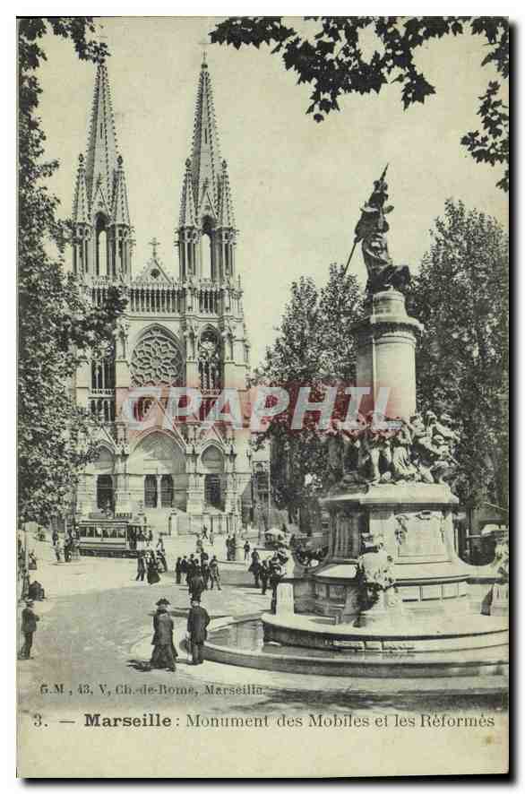 Marseille : Monument des Mobiles et les Réformés — G.M. 43, Ch. de Rome, Marseille