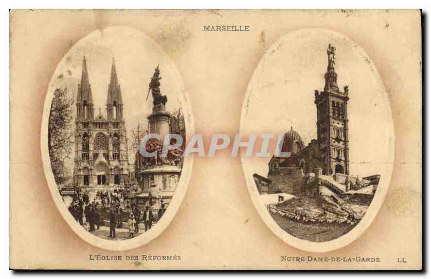 Marseille — L'Église des Réformés et Notre-Dame-de-la-Garde — LL