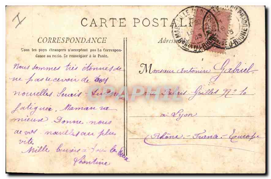 Marseille - Les Réformés et le Monument des Mobiles — Collection B F. n°37 — Achterkant
