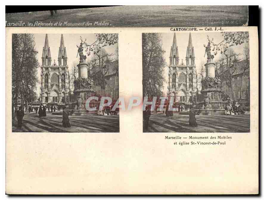 Marseille — Monument des Mobiles et église St-Vincent-de-Paul — CARTOSCOPE — Coll. J.-L.