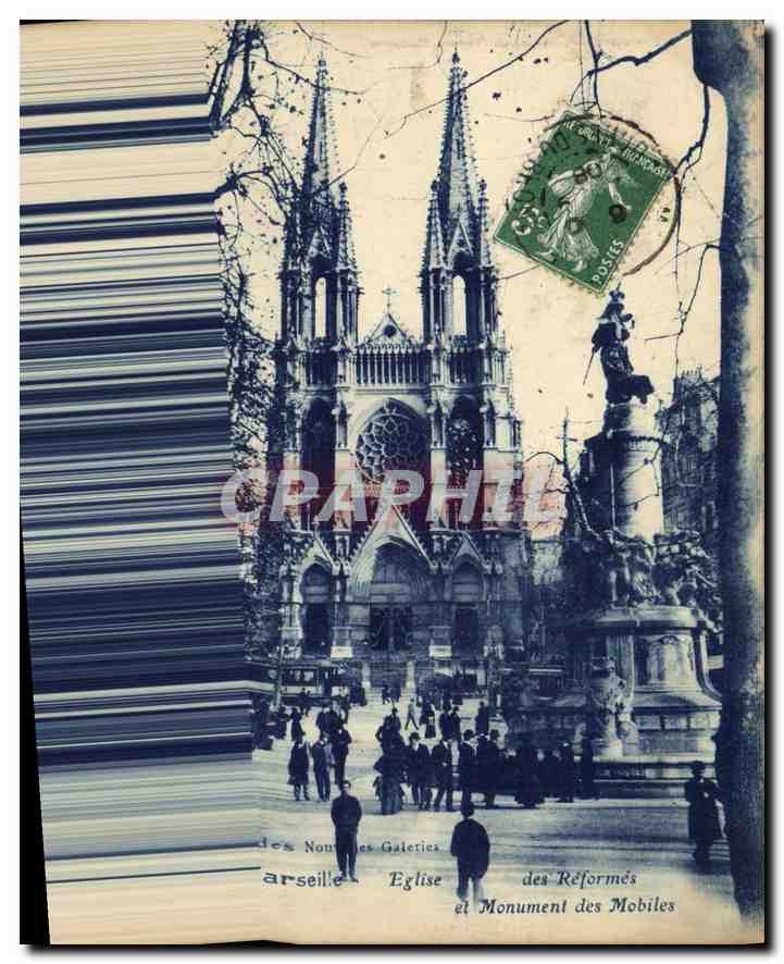 Marseille — Église des Réformés et Monument des Mobiles — Photo-Bardon-Vincent, Marseille
