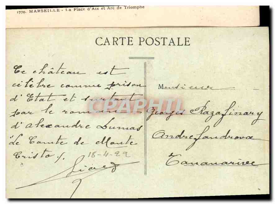 CPA Marseille Chateau d'If cote Ouest — Verso