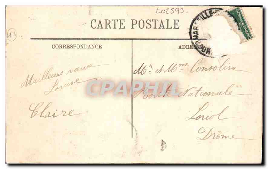 CPA Marseille Le Prophete — Rückseite