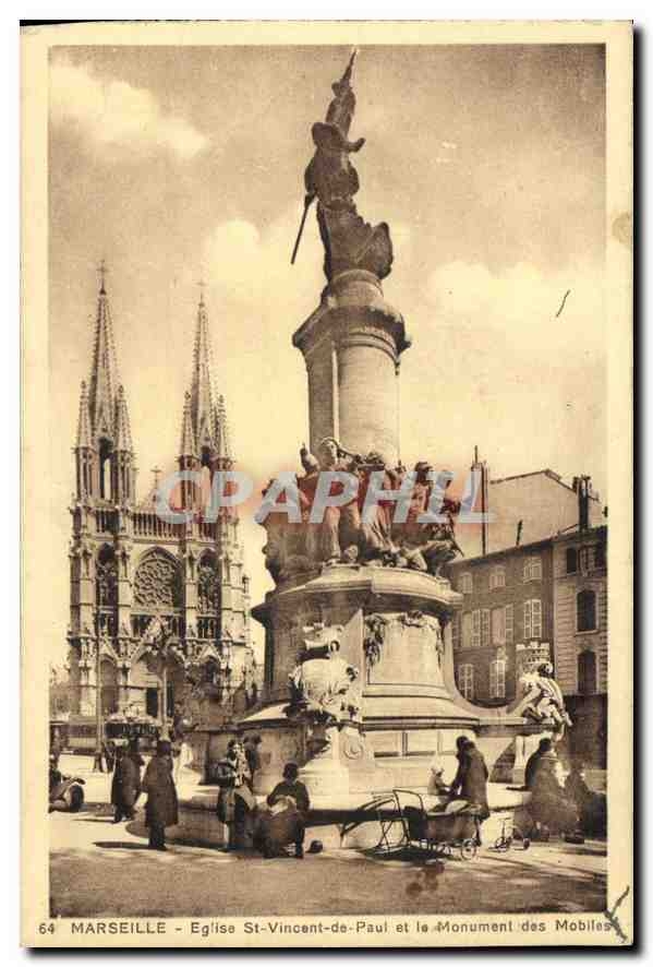 Marseille - Église Saint-Vincent-de-Paul et le Monument des Mobiles