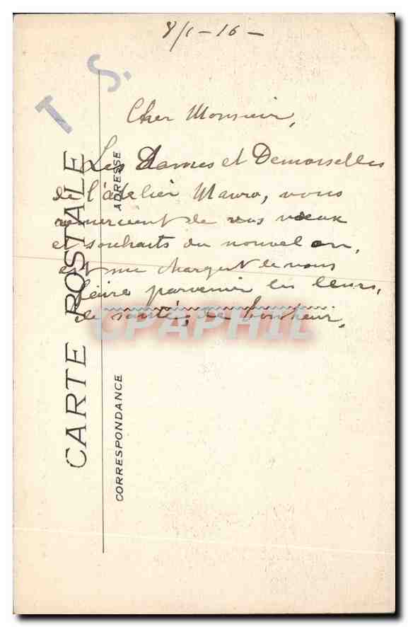 CPA Marseille Le Prophete — Verso