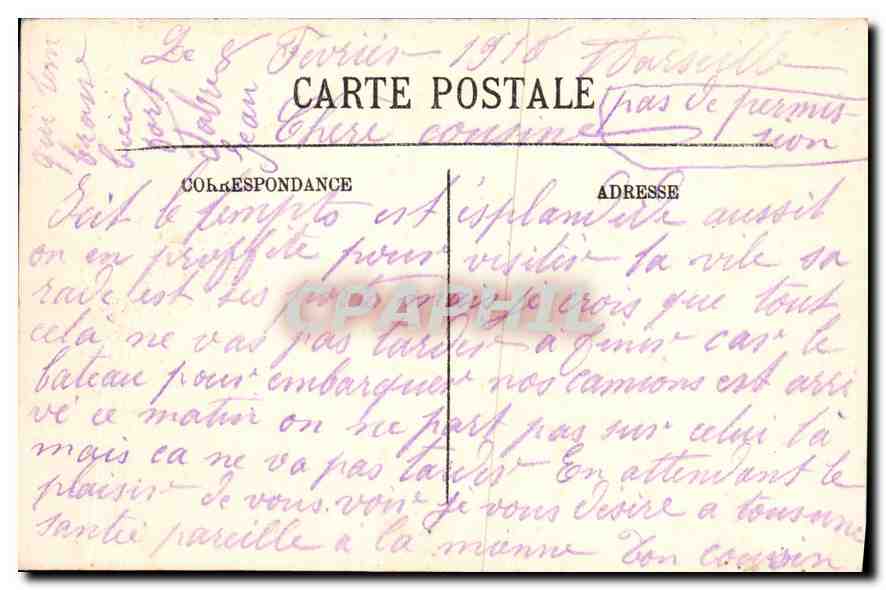 CPA Marseille La Corniche l'Ainse du Prophete — Verso