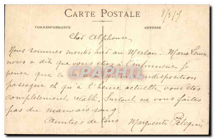 CPA Marseille Promenade de la Corniche (Le Prophete) — Verso