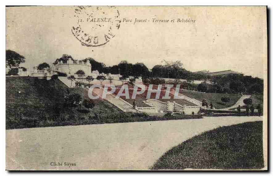 CPA Valence (Drome) Parc Jouvet Terrasse et Belvedere