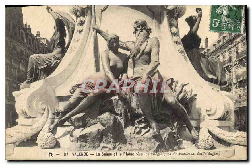 Valence — La Saône et le Rhône (Statues allégoriques du monument Émile Augler)