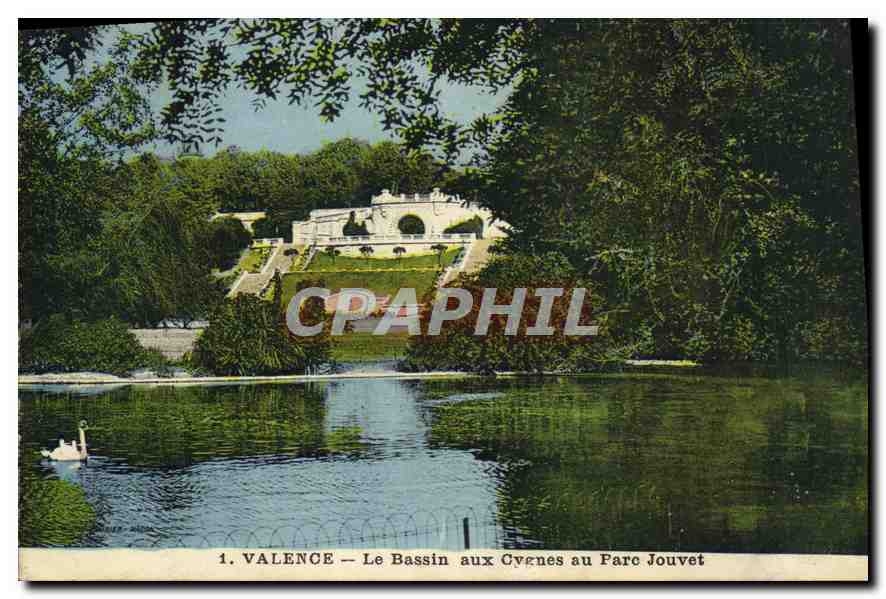 CPA Valence (Drome) Le Bassin aux Cygnes au Parc Jouvet