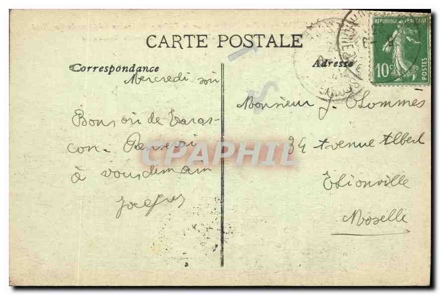 CPA Vue Generale de Tarascon Le Pont Suspendu sur le Rhone — Rückseite