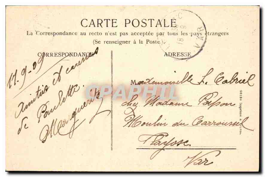 CPA Tarascon Portique et vue generale de l'eglise Ste Marthe — Rückseite