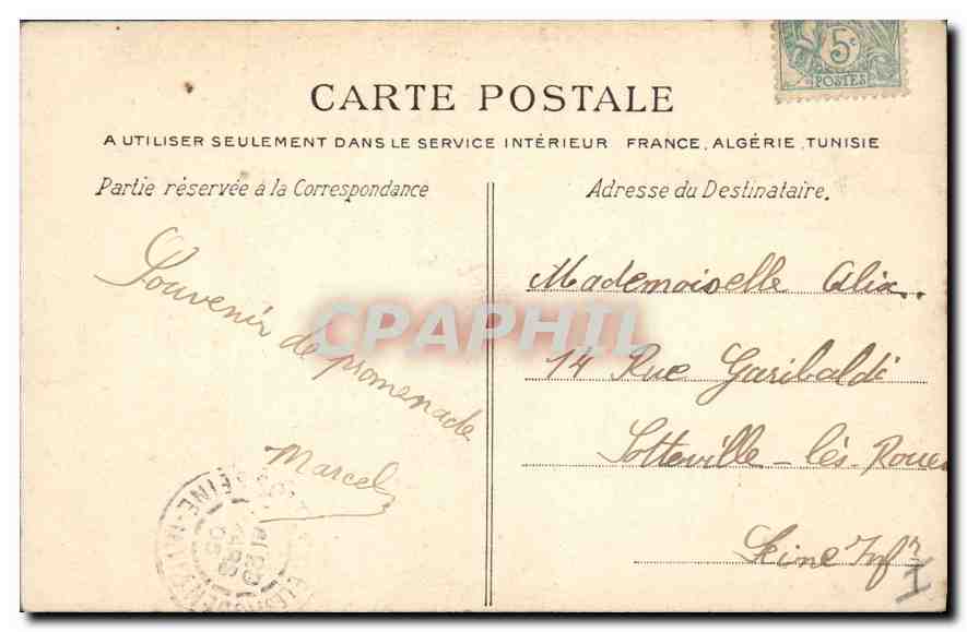 Pont-de-Larche — Intérieur de l'Église, l'Autel et Notre-Dame des Arts — La Normandie, éditeur non identifié, n°23 — Verso