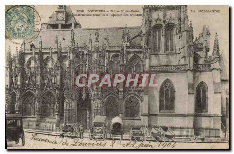 CPA Normandie Louvriers Eglise Notre Dame