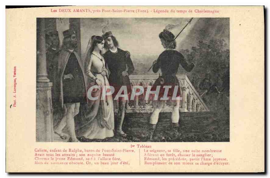Les DEUX AMANTS, près Pont-Saint-Pierre (Eure) — Légende du temps de Charlemagne — Phot. A. Lavergne, Vernon