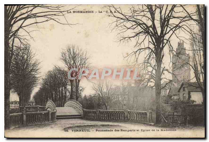 Verneuil - Promenade des Reîmparts et Église de la Madeleine