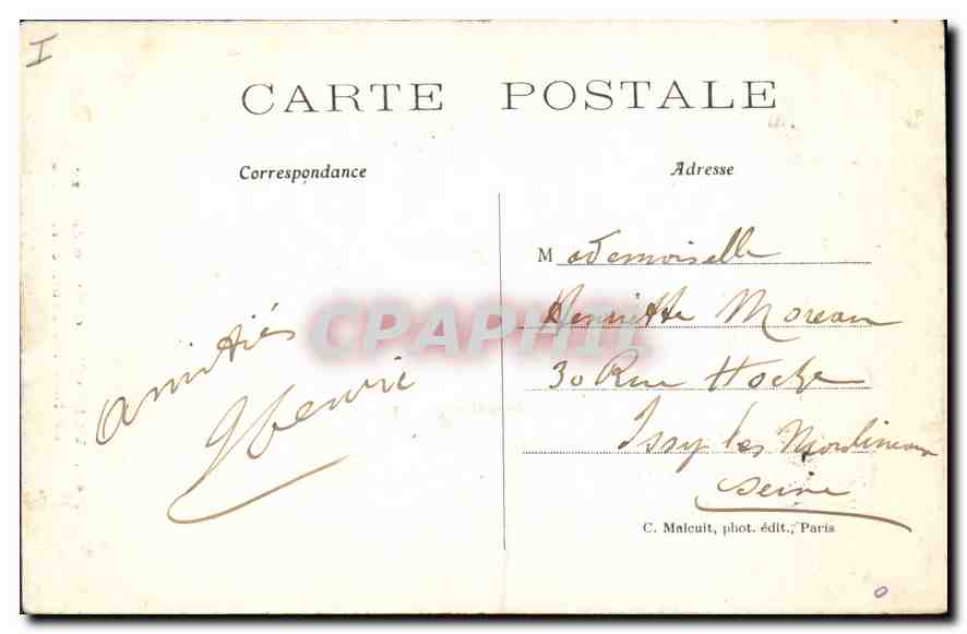 CPA Vernon (Eure) Chateau de Bizy La fontaine Penthievre — Rückseite