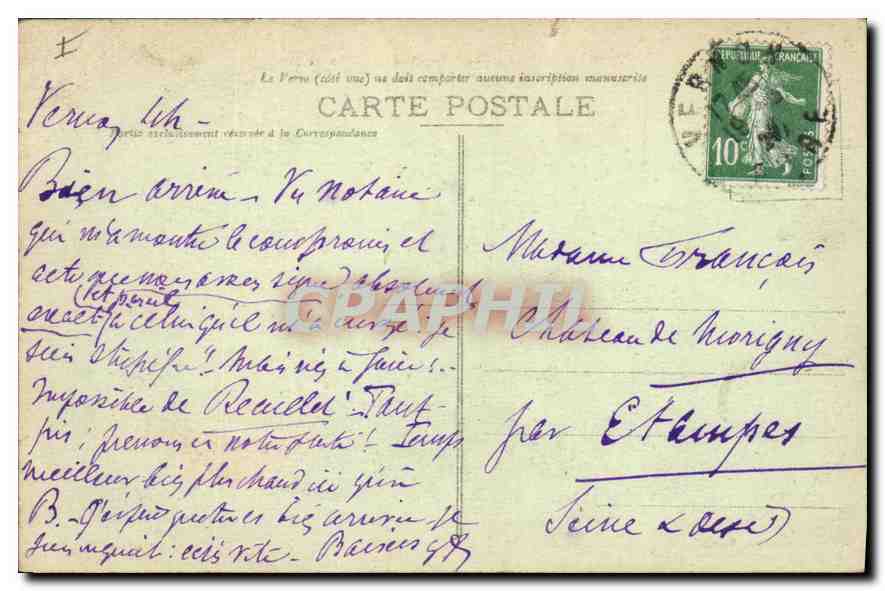 CPA Vernon (Eure) Facade du Chateau de Bizy — Rückseite