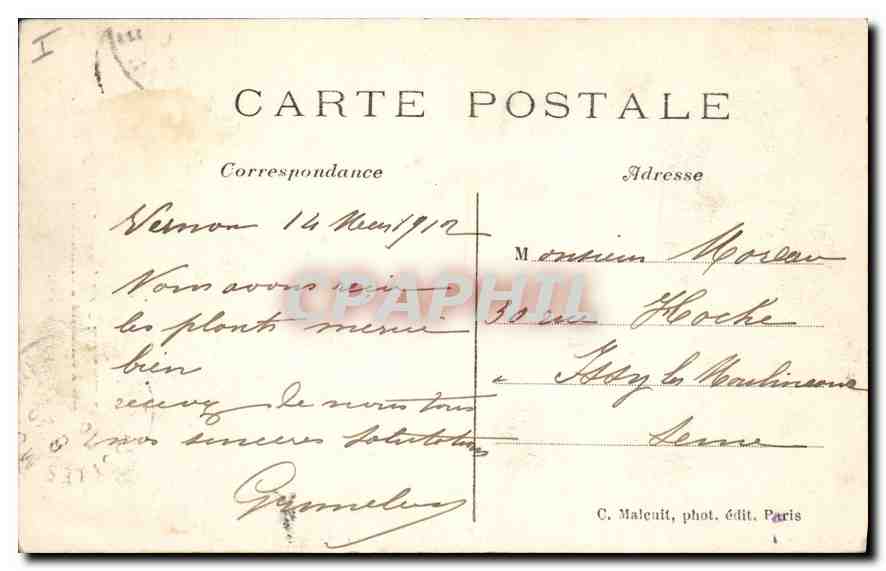 La Fontaine Penthièvre — Château de Bizy — Yernon — C. Malenit, phot. édit. Paris — Back