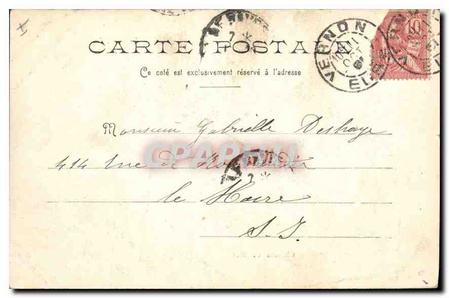 CPA Vernon (Eure) Chateau de Bizy — Rückseite