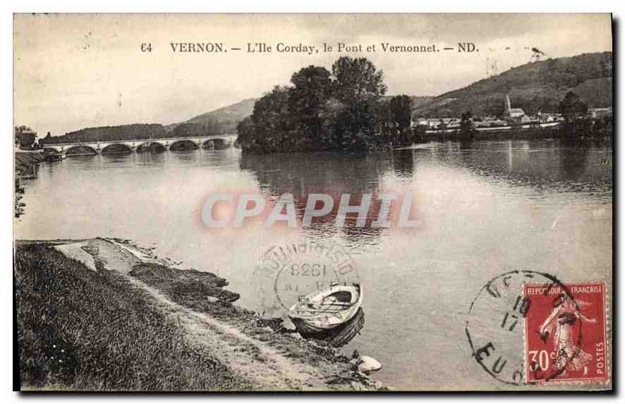 Verneon — L'Île Corday, le Pont et Vernonnet — ND.