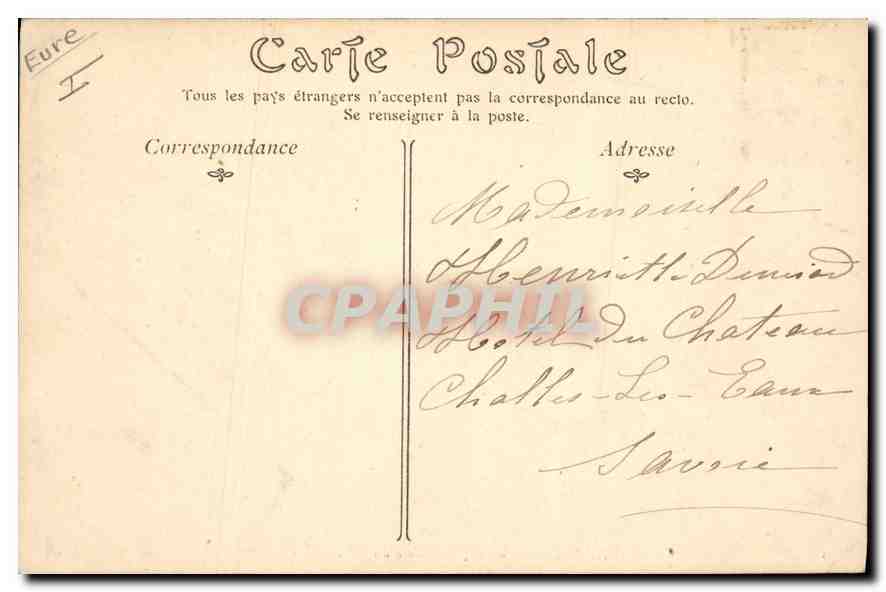 CPA Vernon (Eure) Chateau de Bizy un Corn du Parc — Rückseite