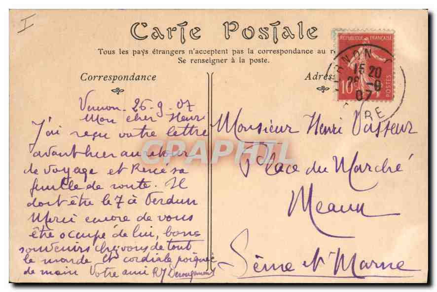 CPA Vernon (Eure) Vue sur la Seine prise du Pont — Rückseite