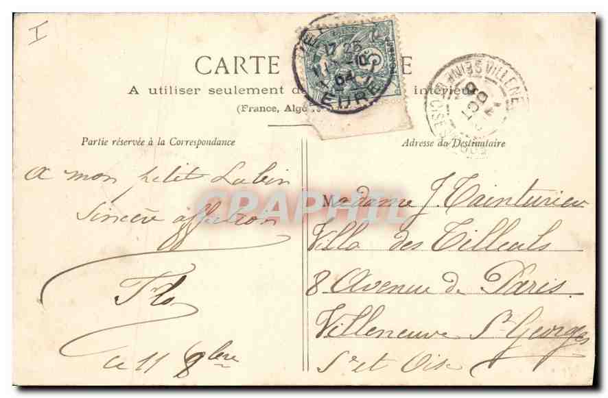 CPA Vernon (Eure) Parc de Bizy La Grotte — Rückseite