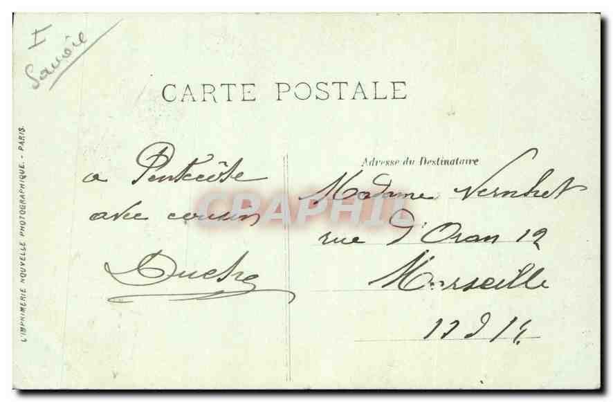 CPA Chambery (Savoie) Entree du Chateau Portail Saint Dominique — Rückseite