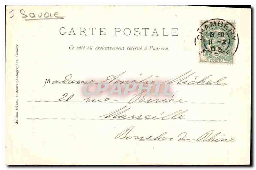 CPA Chambery (Savoie) Portail de St Dominique — Rückseite