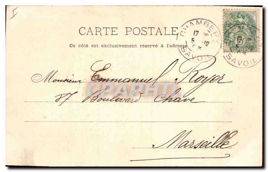 CPA Chambery (Savoie) La Fontaine des Elephants (de Boigne) — Rückseite
