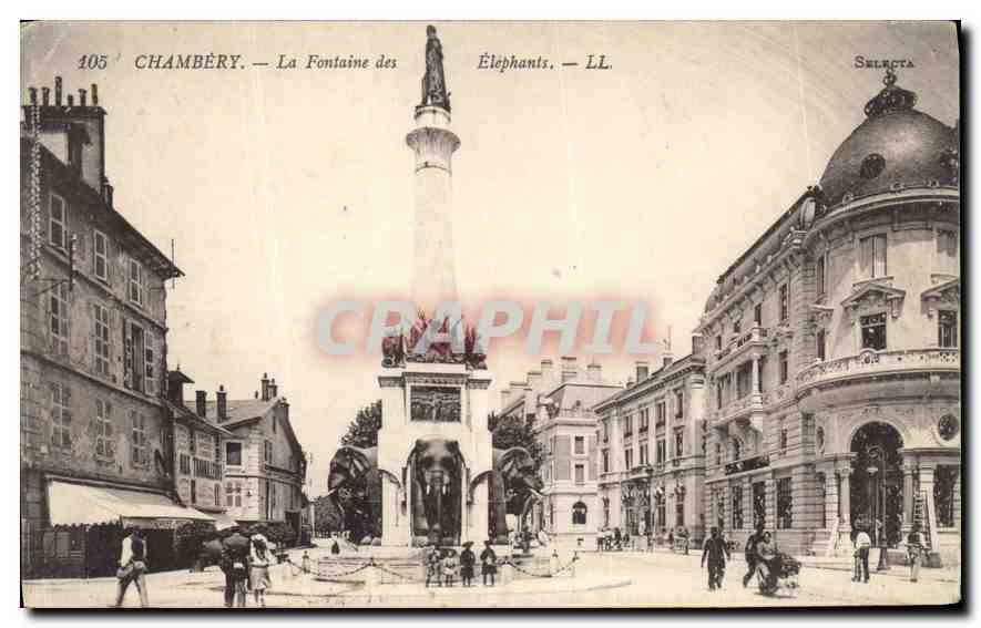 CPA Chambery (Savoie) La Fontaine des Elephants
