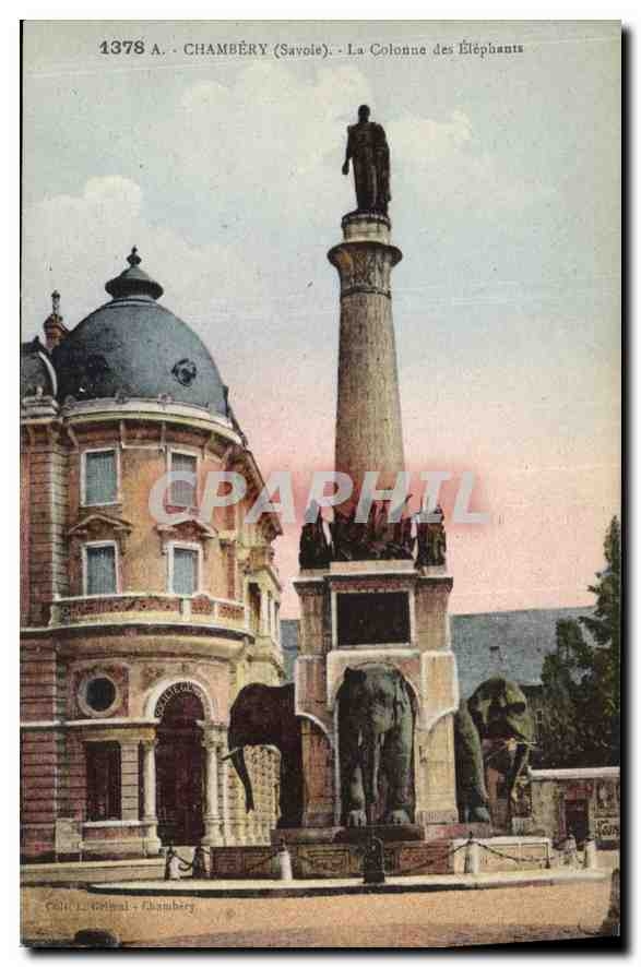 CPA Chambery (Savoie) La Colonne des Elephants
